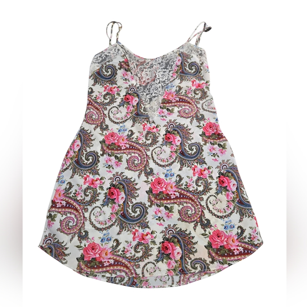 Victoria's Secret Vintage Floral Paisley Lace  Slip Dress